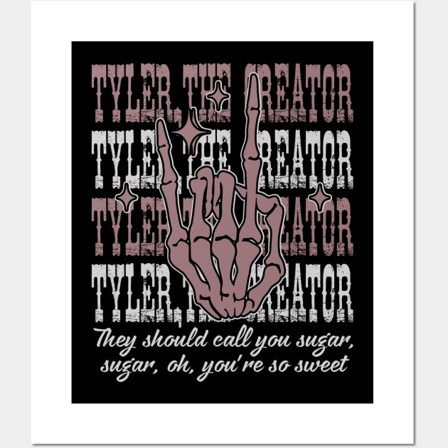 They should call you sugar, sugar, oh, you're so sweet Skull Fingers Outlaw Music Lyric Wall Art by Beetle Golf